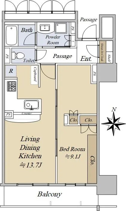 プレミストタワー靭本町物件間取り